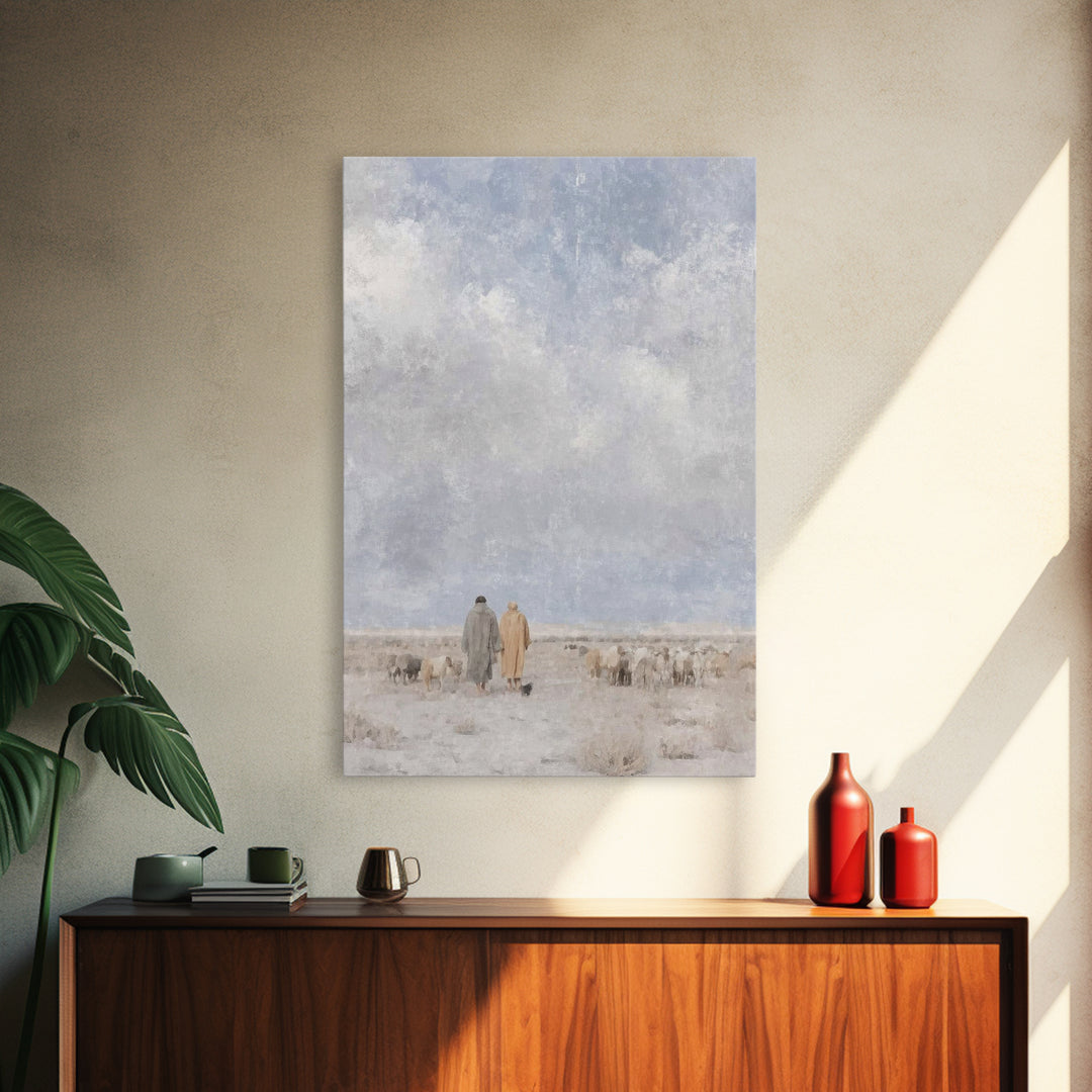 Silent Winter Path, Framed Canvas Print, Christian Art Canvas, Christian Christmas Art, Christmas Wall Art, Subtle Christian Art