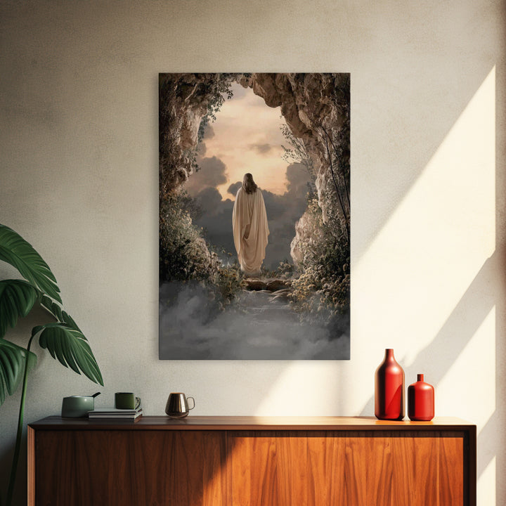 Resurrection Path – Framed Canvas Print – Christian Wall Art – Christian Art Canvas – Jesus Painting – Large Christian Painting – Modern Ch
