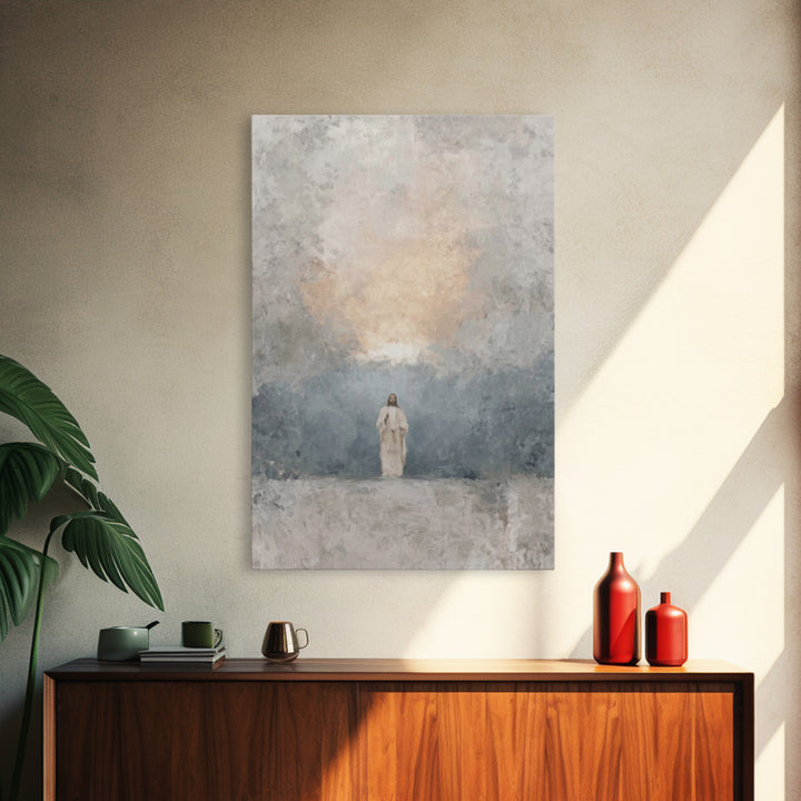 Dawn Of Mercy – Framed Canvas Print – Christian Wall Art – Christian Art Canvas – Jesus Painting – Minimalist Christian Art – Christian Art