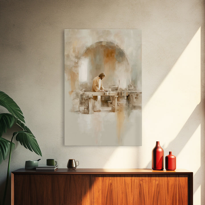 Craft Of Devotion – Framed Canvas Print – Christian Wall Art – Christian Art Canvas – Christian Painting – Minimalist Christian Art – Chris