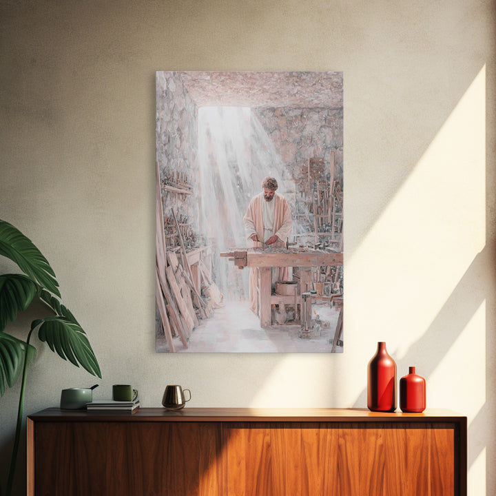 Light Of Labor - Framed Canvas Print - Christian Wall Art - Jesus Painting - Christian Art Canvas - Christian Decor - Christian Gift Ideas