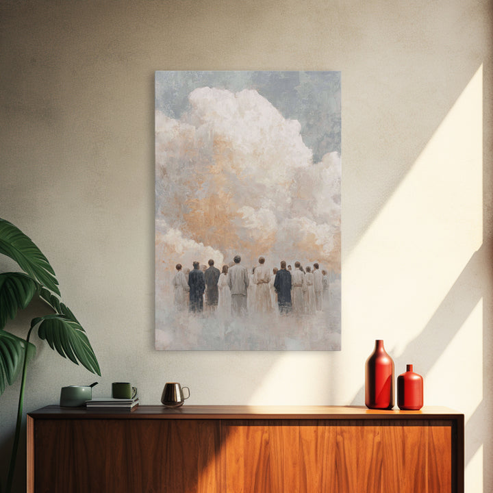 Cloudward Gathering - Framed Canvas Print - Christian Art Canvas - Christian Wall Art - Christian Painting - Christian Decor - Christmas Ar