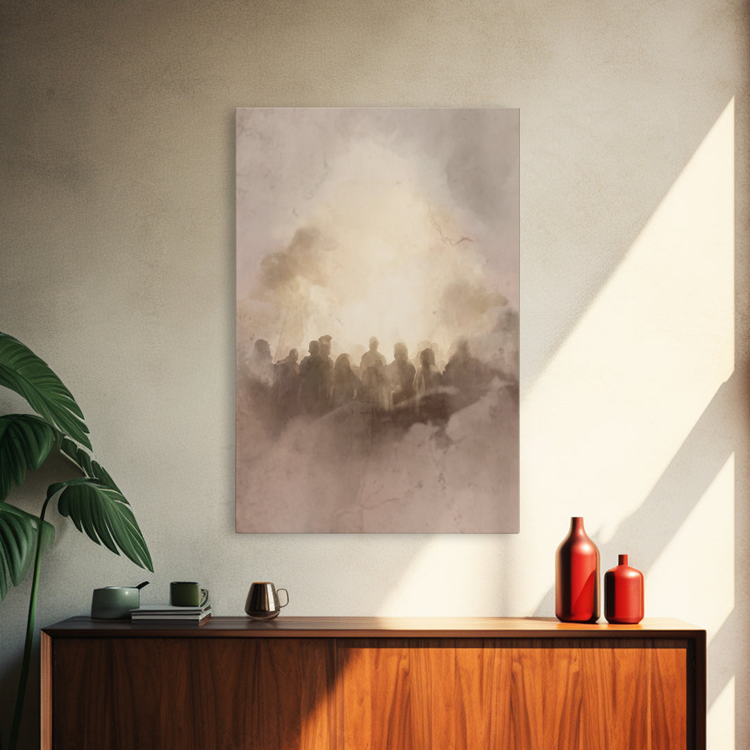 Dawnward Assembly, Framed Canvas Print, Christian Wall Art, Christian Art Canvas, Christian Painting, Christian Decor, Christmas Art