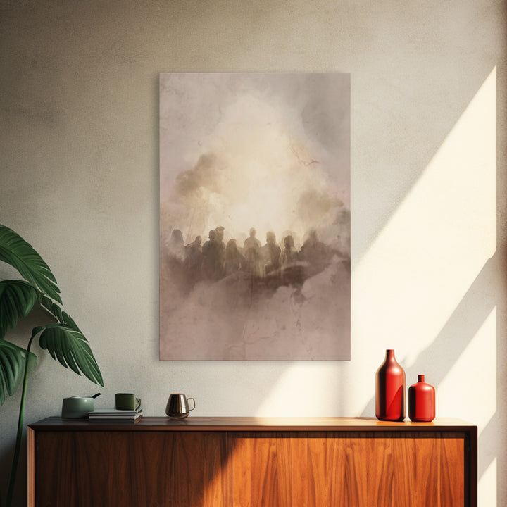 Dawnward Assembly, Framed Canvas Print, Christian Wall Art, Christian Art Canvas, Christian Painting, Christian Decor, Christmas Art