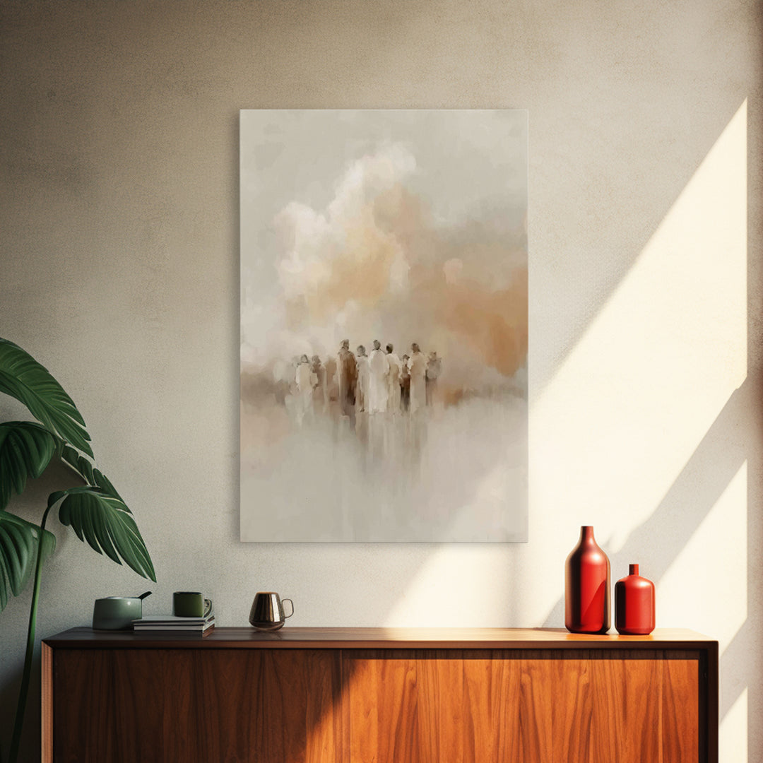 Soft Cloud Gathering, Framed Canvas Print, Christian Wall Art, Christian Art Canvas, Christian Painting, Christian Decor, Christmas Art