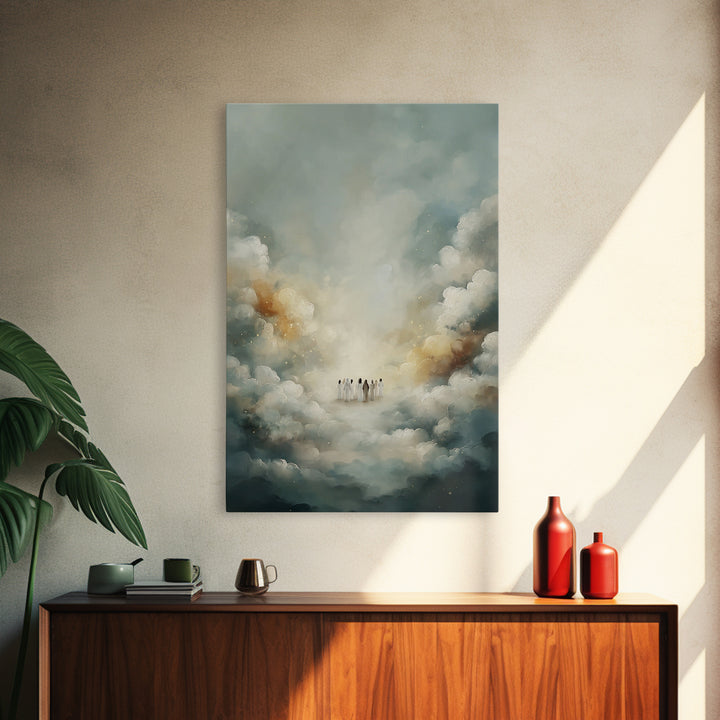 Celestial Gathering - Framed Canvas Print - Christian Wall Art - Christian Art Canvas - Christian Painting - Christian Decor - Christmas Ar