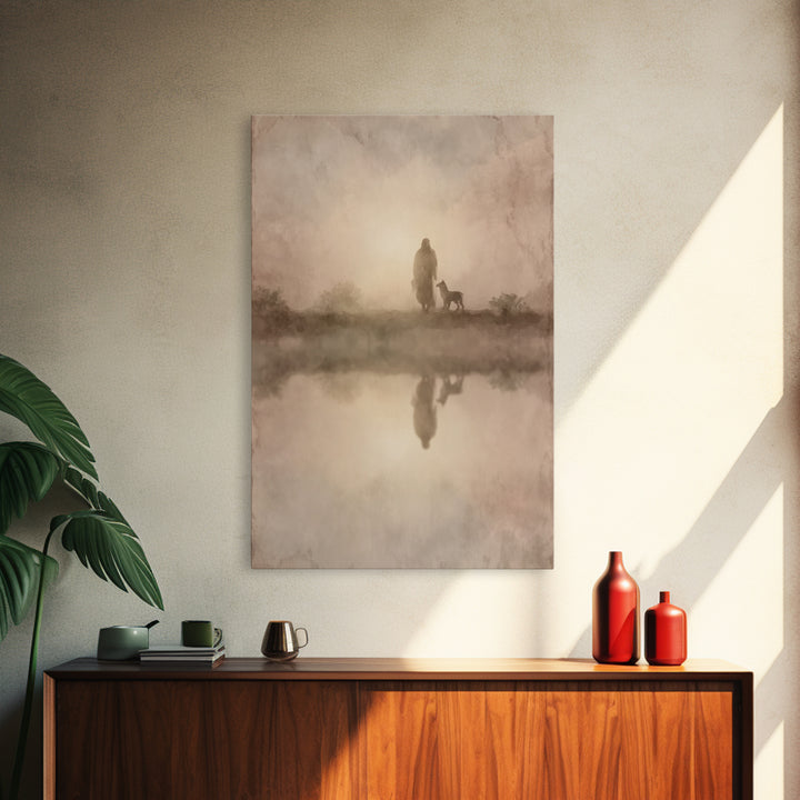 Shepherd’s Gentle Path – Framed Canvas Print – Christian Art Canvas – Christian Wall Art – Subtle Christian Art – Christian Painting – Chri