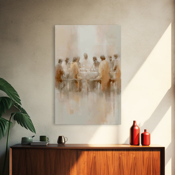 Holy Feast Circle – Framed Canvas Print – Christian Painting – Christian Wall Art – Jesus Art Print – Christian Art Canvas – Vintage Christ
