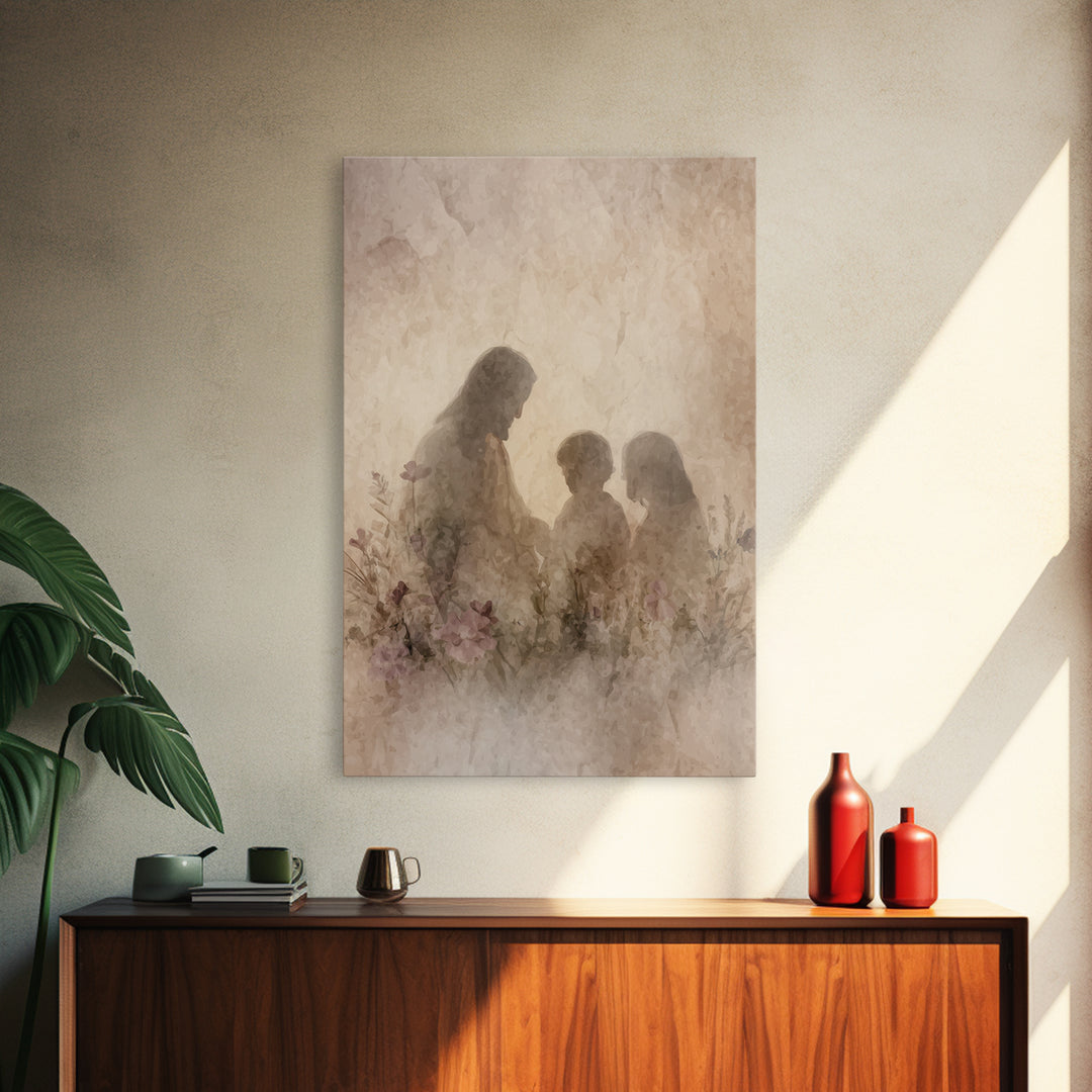Blossoms Of Mercy – Framed Canvas Print – Christian Wall Art – Christian Art Canvas – Jesus Painting – Subtle Christian Art – Christian Art