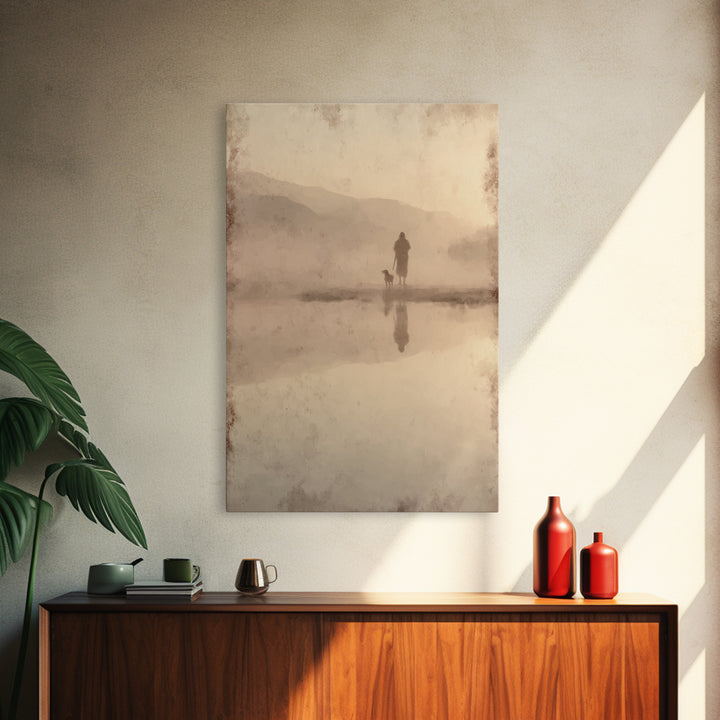 Peaceful Flock Light – Framed Canvas Print – Christian Art Canvas – Jesus Painting – Christian Wall Art – Vintage Christian Art – Christian