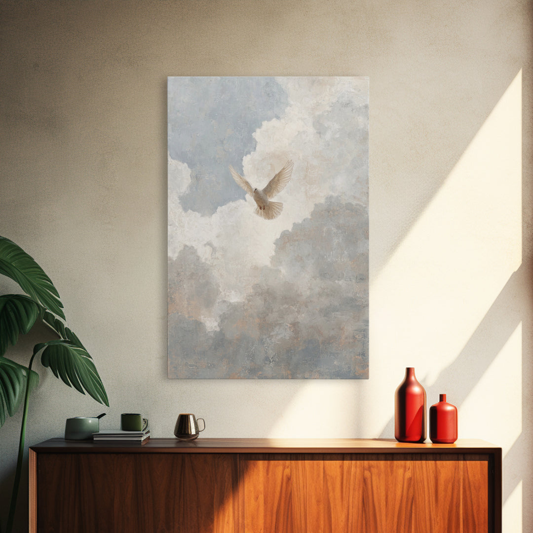Cloudborne Peace – Framed Canvas Print – Christian Wall Art – Christian Art Canvas – Minimalist Christian Art – Subtle Christian Art – Chri