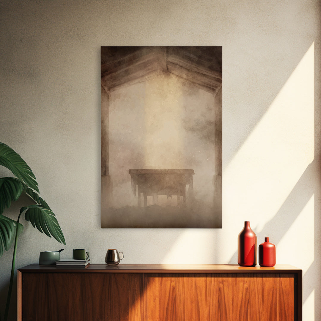 Sanctuary Light, Framed Canvas Print, Christian Art Canvas, Christian Wall Art, Subtle Christian Art, Modern Christian Art, Christian Decor