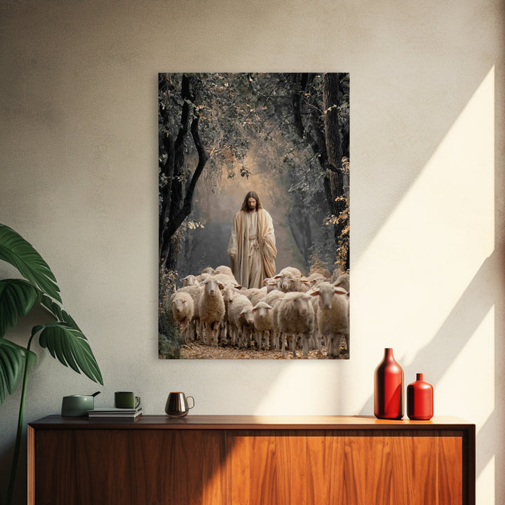 Divine Path Guide – Framed Canvas Print – Jesus Painting – Christian Wall Art – Christian Art Canvas – Large Christian Painting – Christian