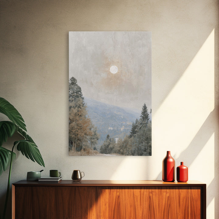 Moonlit Peace – Framed Canvas Print – Christian Art Canvas – Christian Wall Art – Moody Christian Art – Christmas Art – Christian Decoratio