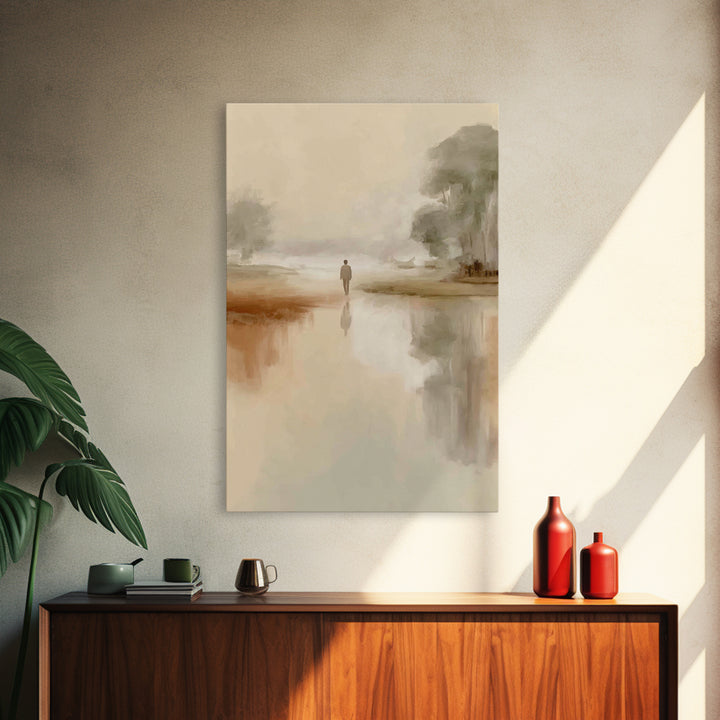 Silent Horizon | Framed Canvas Print | Christian Art | Christian Wall Art | Minimalist Christian Art | Jesus Painting | Christian Christmas