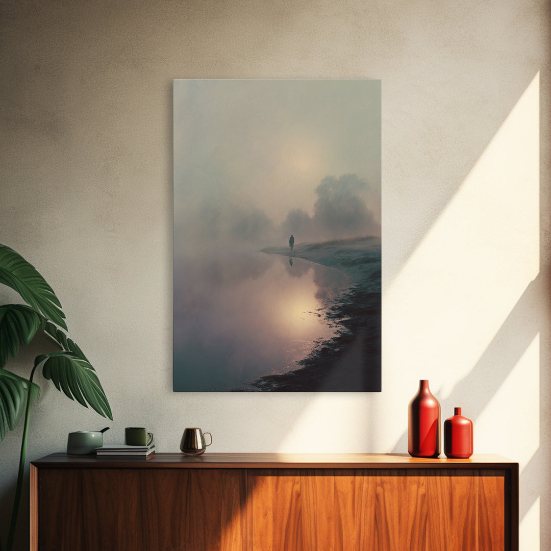 Twilight Journey, Framed Canvas Print, Christian Paintings, Jesus Art Print, Christian Art Gift, Moody Christian Art, Christmas Wall Art