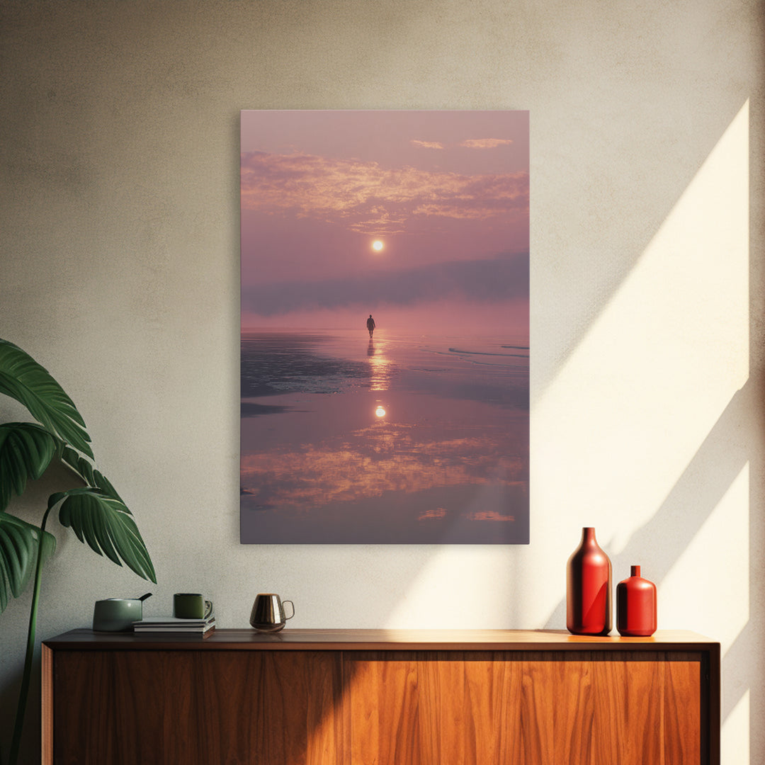Dawn Walk Serenity – Framed Canvas Print – Christian Wall Art – Modern Christian Art – Christian Art Canvas – Christian Painting – Christia