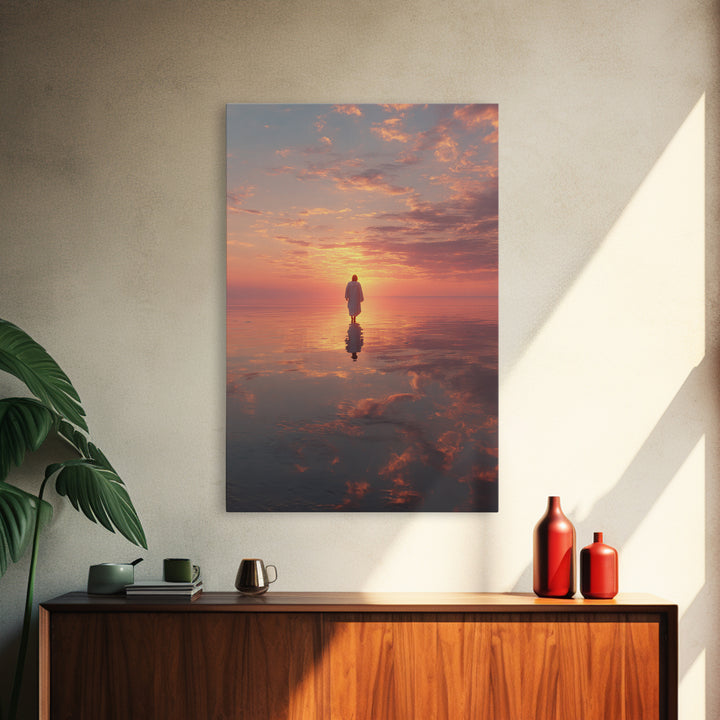 Radiant Dawn Path – Framed Canvas Print – Christian Wall Art – Christian Art Canvas – Jesus Painting – Modern Christian Art – Christian Dec
