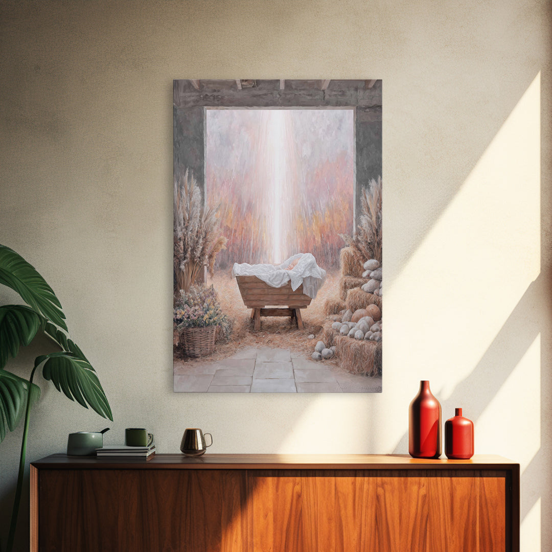 Manger Of Peace | Framed Canvas Print | Christian Wall Art | Christian Art Canvas | Christmas Art Prints | Framed Christmas Art | Christian