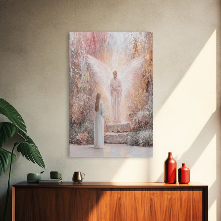 Angel’s Glad Tidings – Framed Canvas Print – Christian Wall Art – Christian Art Canvas – Modern Christian Art – Christian Gift – Christian