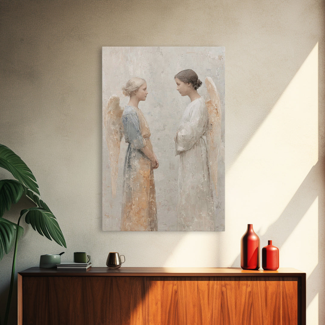 Celestial Peace Glow | Framed Canvas Print | Christian Wall Art | Christian Art Canvas | Moody Christmas Art | Christian Decor | Christian