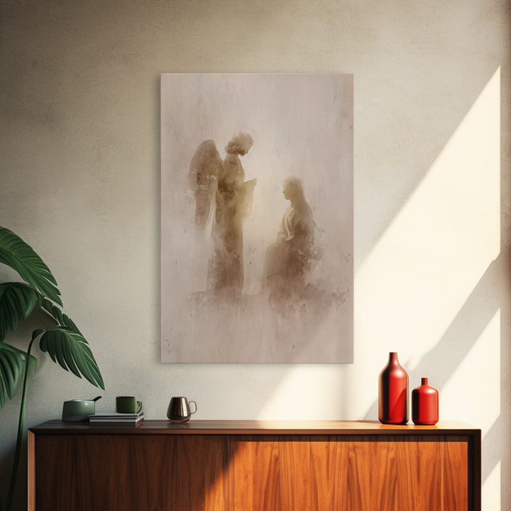 Sacred Encounter, Framed Canvas Print, Christian Wall Art, Christian Art Painting, Subtle Christian Art, Minimalist Christian Art, Christia