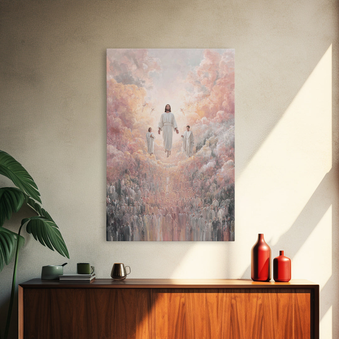 Heavenly Ascension – Framed Canvas Print – Christian Art Canvas – Large Christian Painting – Jesus Painting – Christian Wall Art – Christia