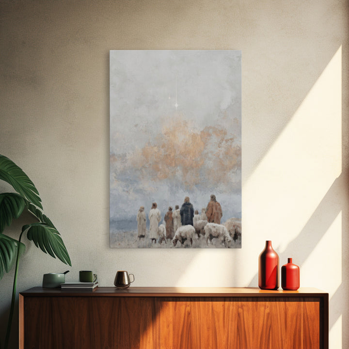 Shepherds Of Wonder | Framed Canvas Print | Christian Wall Art | Christian Christmas Art | Christian Art Canvas | Christmas Art Prints | Ch