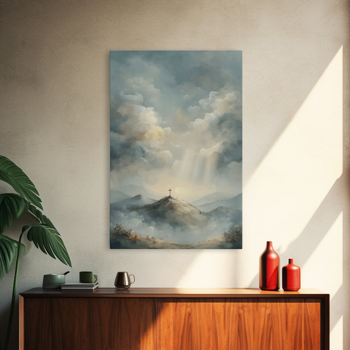 Heaven’s Summit | Framed Canvas Print | Christian Art Canvas | Christian Wall Art | Large Christian Art | Modern Christian Painting | Chris
