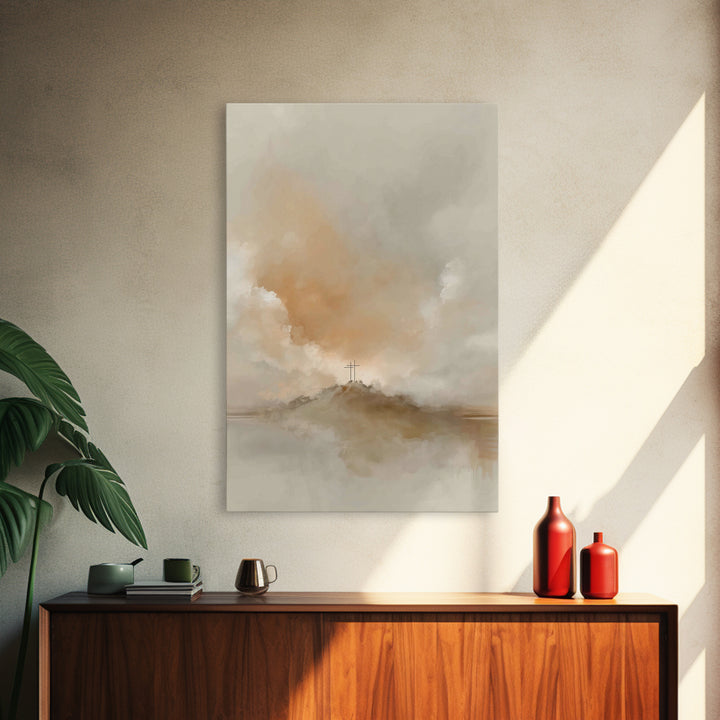Cross Of Promise – Framed Canvas Print – Christian Art Work – Christian Wall Art – Abstract Christian Art – Christian Art Canvas – Christia