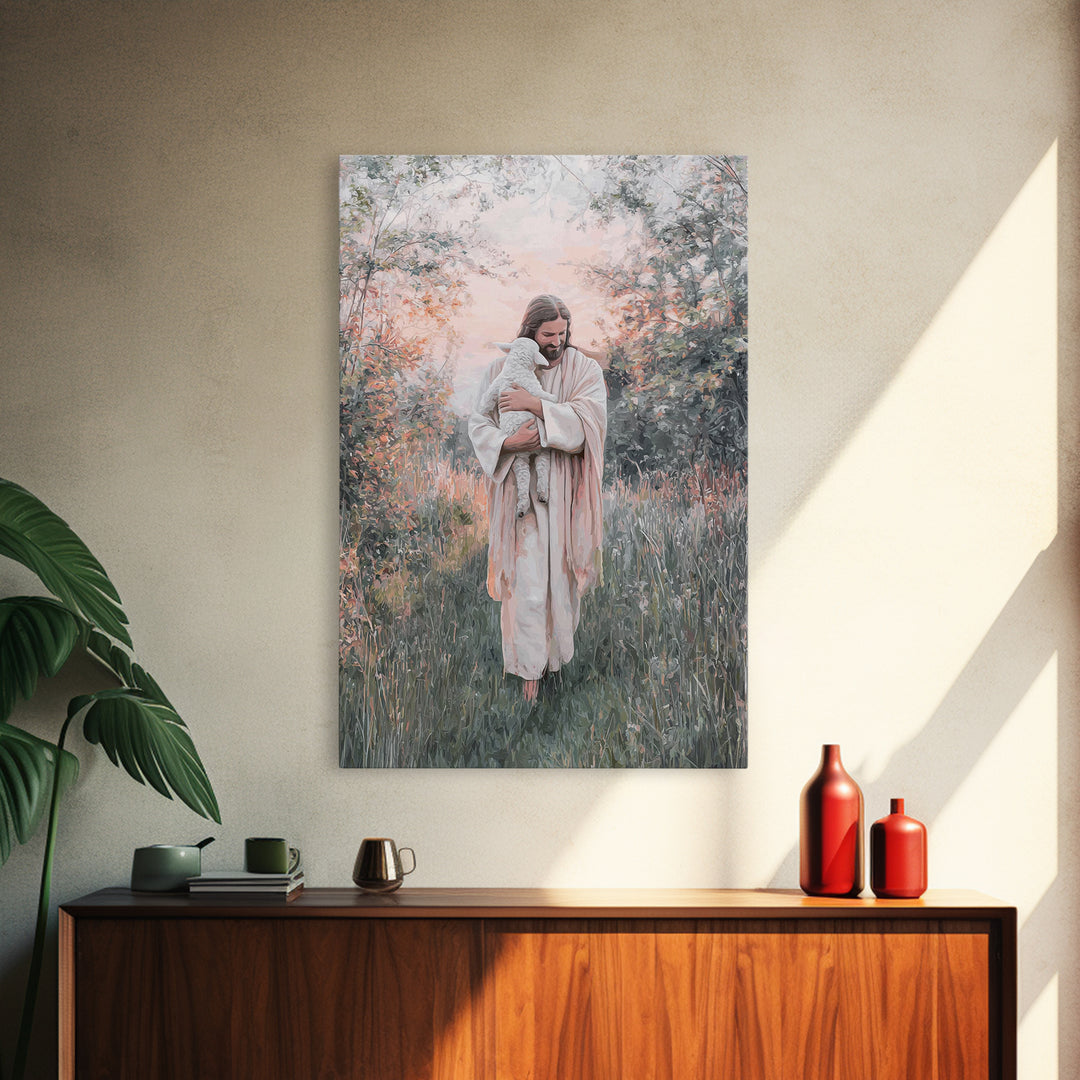 Field Of Compassion – Framed Canvas Print – Christian Art Canvas – Christian Wall Art – Vintage Christian Art – Christian Paintings – Chris