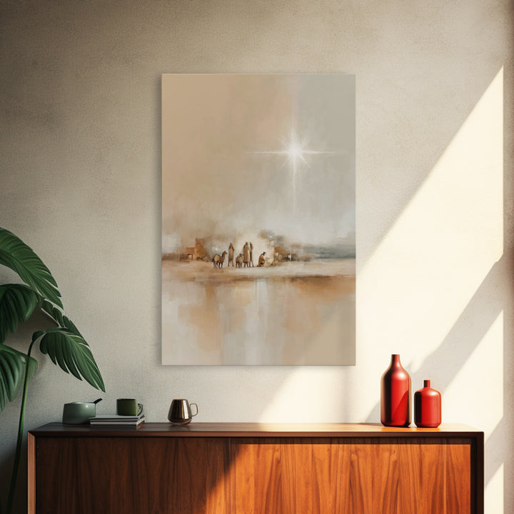 Bethlehem Journey, Framed Canvas Print, Christian Art Canvas, Christmas Art Prints, Christian Christmas Art, Subtle Christian Paintings, Ch