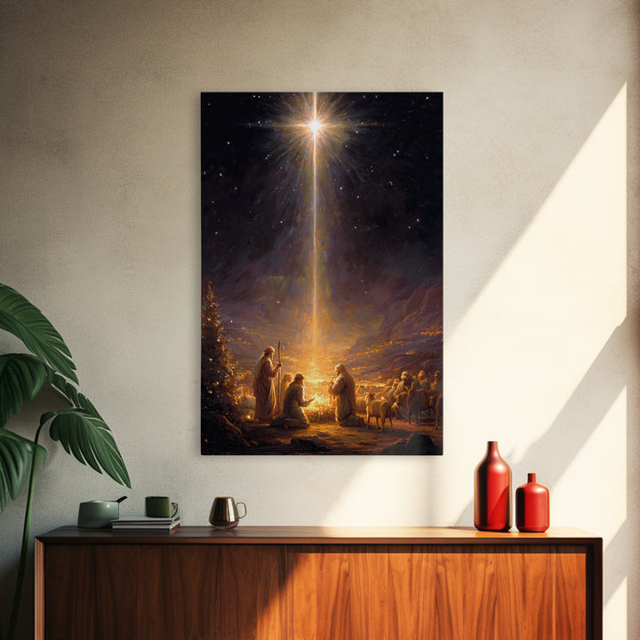 Radiant Redeemer – Framed Canvas Print – Christian Art Canvas – Christian Christmas Art – Christmas Art Work – Christian Wall Art – Christi