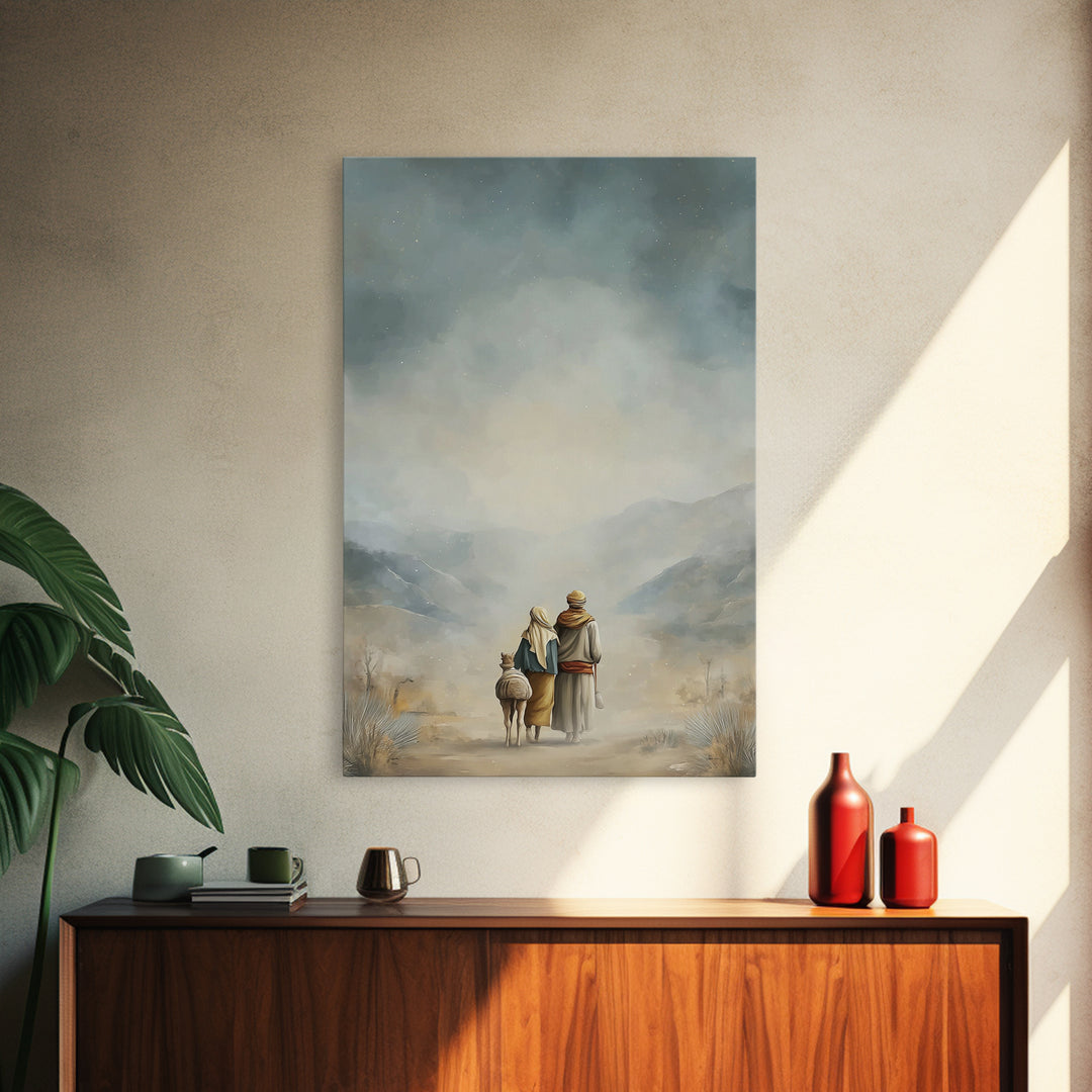 Humble Road Journey | Framed Canvas Print | Christian Art Canvas | Christmas Art | Christian Wall Art | Jesus Painting | Christian Decor