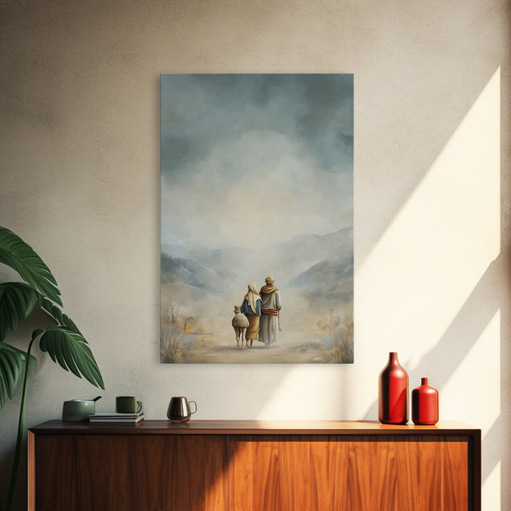 Humble Road Journey | Framed Canvas Print | Christian Art Canvas | Christmas Art | Christian Wall Art | Jesus Painting | Christian Decor