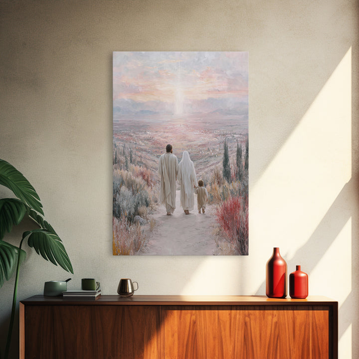 Twilight Covenant Path, Framed Canvas Print, Christian Wall Art, Christian Art Canvas, Jesus Painting, Christmas Art, Christian Decorations