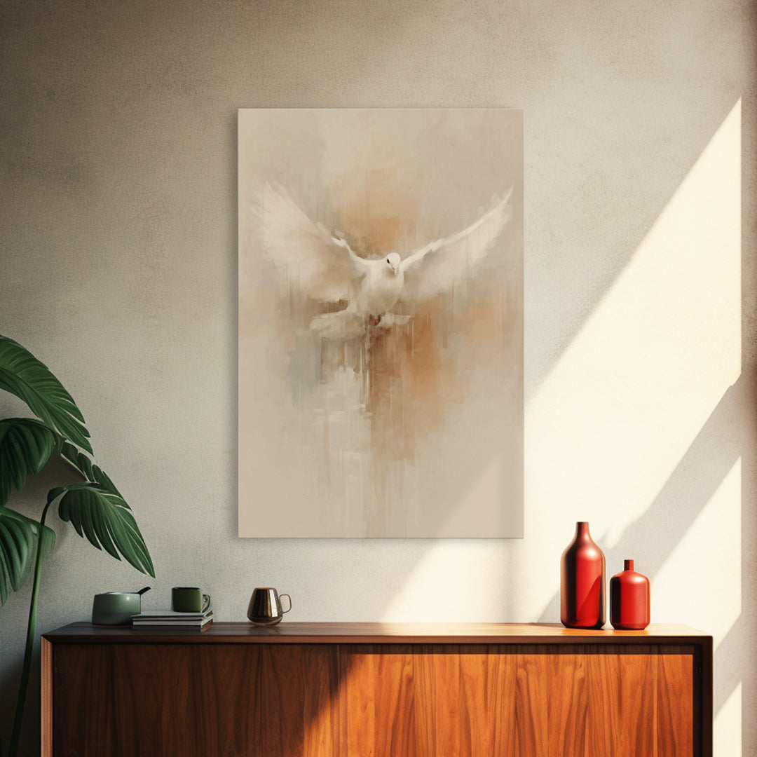 Heavenly Dove Light | Framed Canvas Print | Christian Wall Art | Christian Art Canvas | Christian Art | Christian Decor | Christian Gift