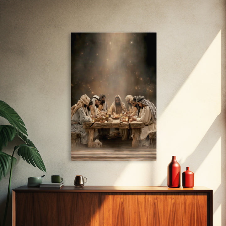 Blessed Table Fellowship – Framed Canvas Print – Christian Wall Art – Christian Art – Christian Art Canvas – Christian Decor – Christian Ch