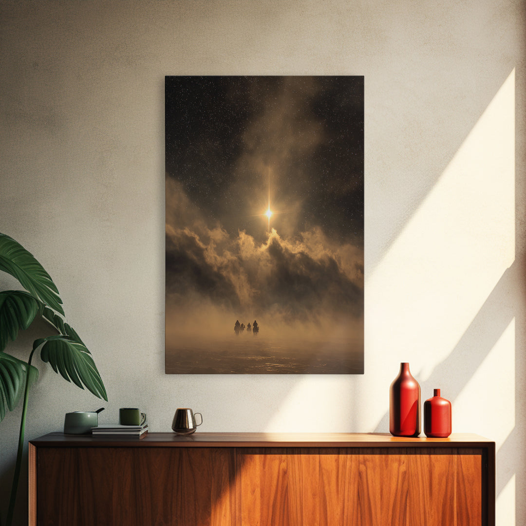 Journey of Kings – Framed Canvas Print – Christian Wall Art – Christian Christmas Art – Jesus Painting – Christmas Canvas Wall Art