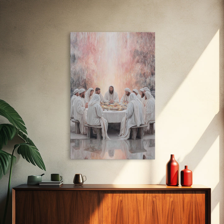 Heavenly Communion – Framed Canvas Print – Jesus Painting – Christian Art – Christian Wall Art – Christmas Art – Christian Christmas Decor
