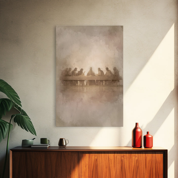 Divine Fellowship – Framed Canvas Print – Christian Art Print – Jesus Canvas Art – Christian Wall Art – Christmas Decor – Christian Christm