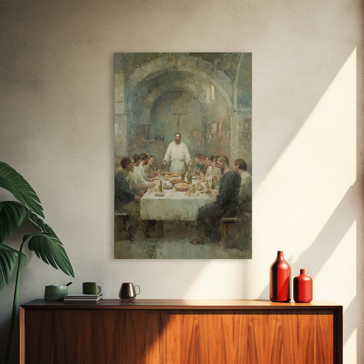 Holy Banquet – Framed Canvas Print – Christian Wall Art – Christian Art Canvas – Jesus Painting – Christmas Art – Christian Art Gift – Chri