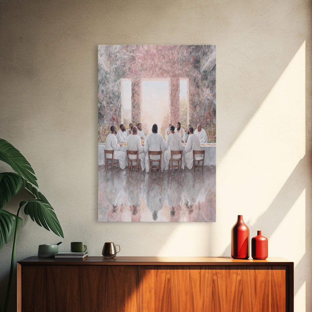 Sacred Dawn Gathering | Framed Canvas Print | Christian Art Canvas | Jesus Painting | Modern Christian Art | Christian Wall Art | Christian