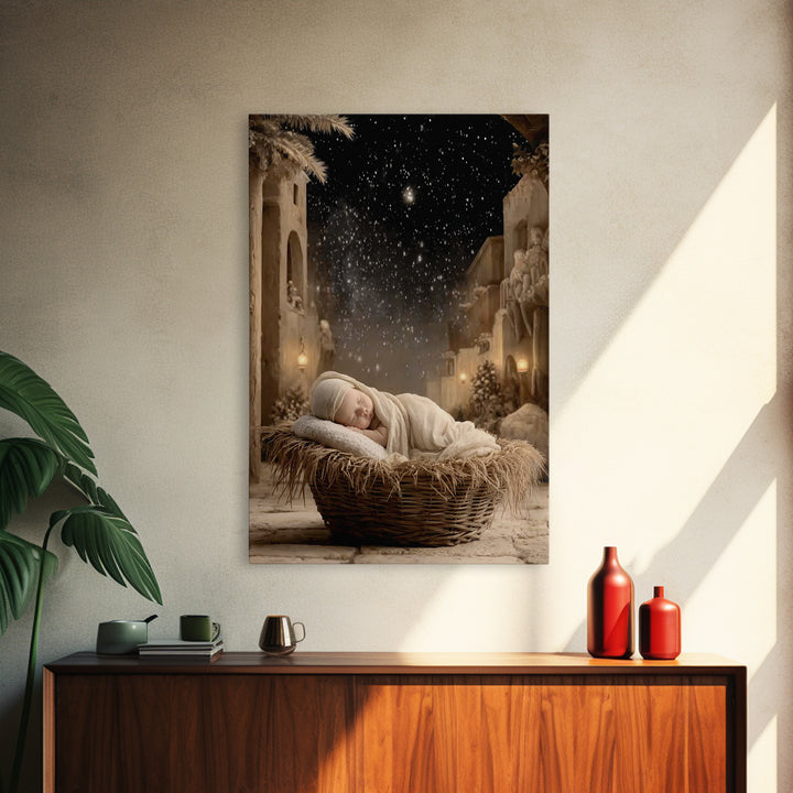 Star Of Bethlehem – Framed Canvas Print – Christmas Art – Christian Christmas Art – Christian Wall Art – Christian Art Canvas – Jesus Chris