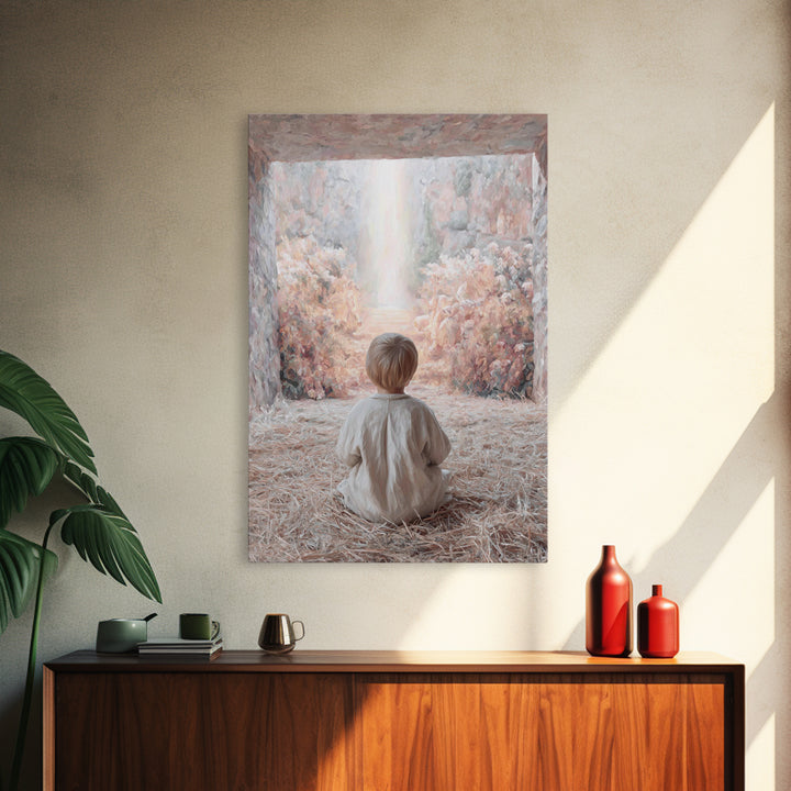 Child Of Promise | Framed Canvas Print | Christian Art Canvas | Christmas Art | Christian Christmas Art | Christian Wall Art | Christian De