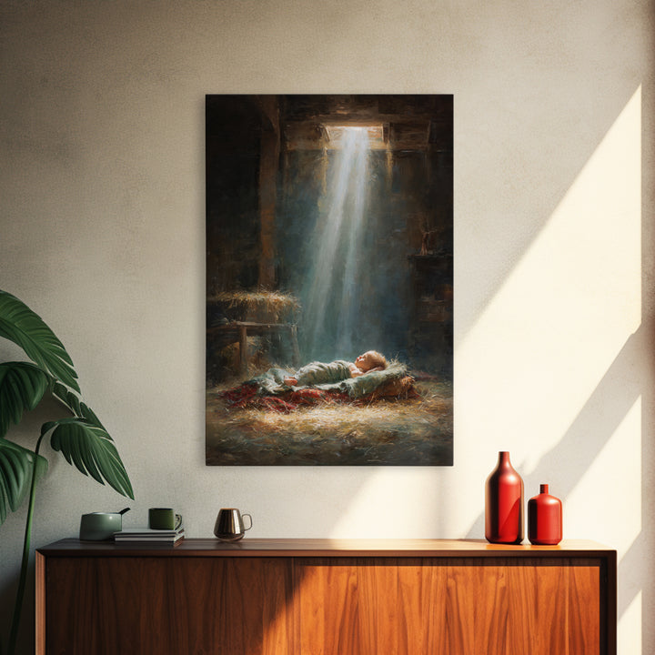 Nativity Dawn – Framed Canvas Print – Christmas Art – Christian Art Canvas – Christian Wall Art – Jesus Christmas Art – Christian Christmas