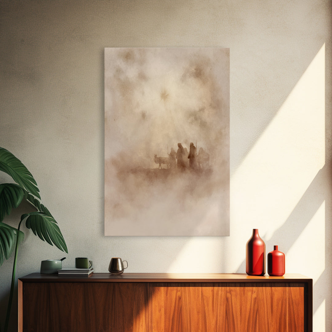 Shepherds of Light – Framed Canvas Print – Christian Wall Art – Christian Art Canvas – Christian Christmas Art – Christmas Wall Art