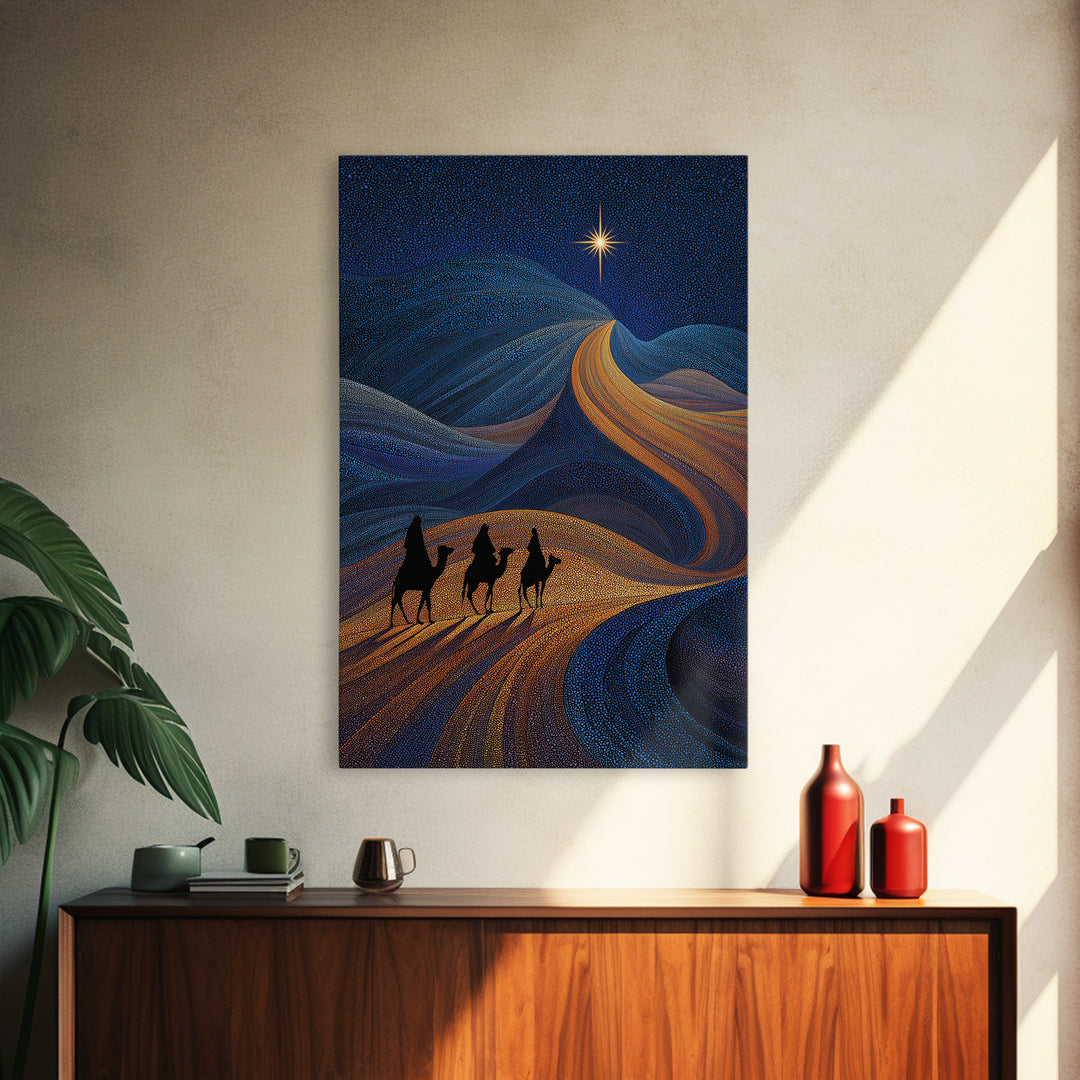 Celestial Pathway, Framed Canvas Print, Christian Art Canvas, Christian Christmas Art, Christmas Wall Art, Christian Painting, Jesus Art Pr