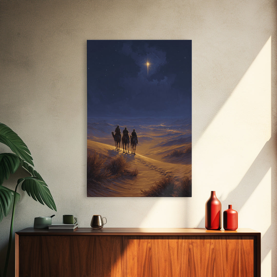 Star Of Bethlehem – Framed Canvas Print – Christian Wall Art – Christian Art Canvas – Christian Christmas Art – Christmas Wall Art – Jesus