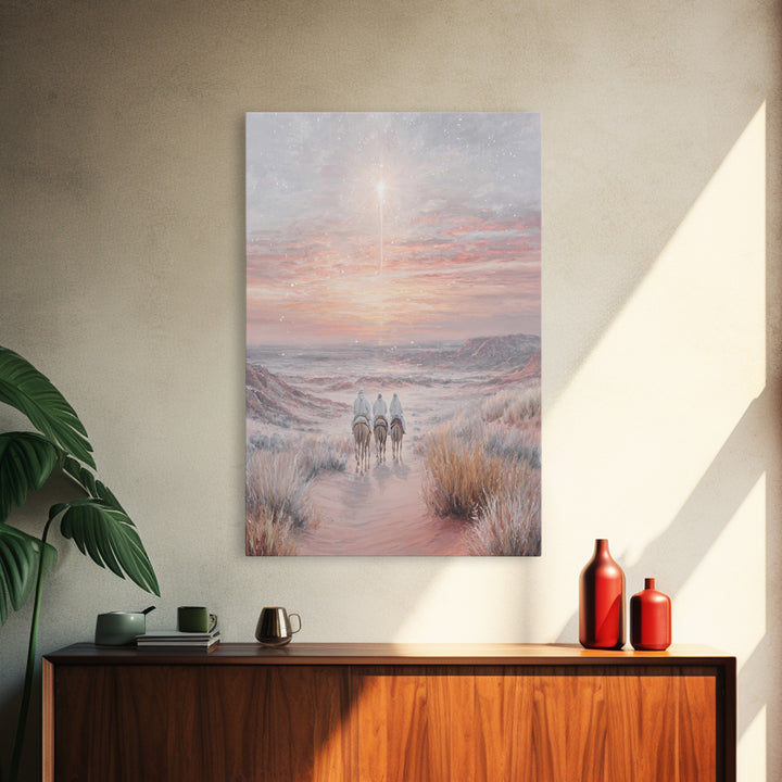 Light Of Dawn – Framed Canvas Print – Christian Art Canvas – Christmas Art – Christian Christmas – Christian Wall Art – Modern Christian Ar